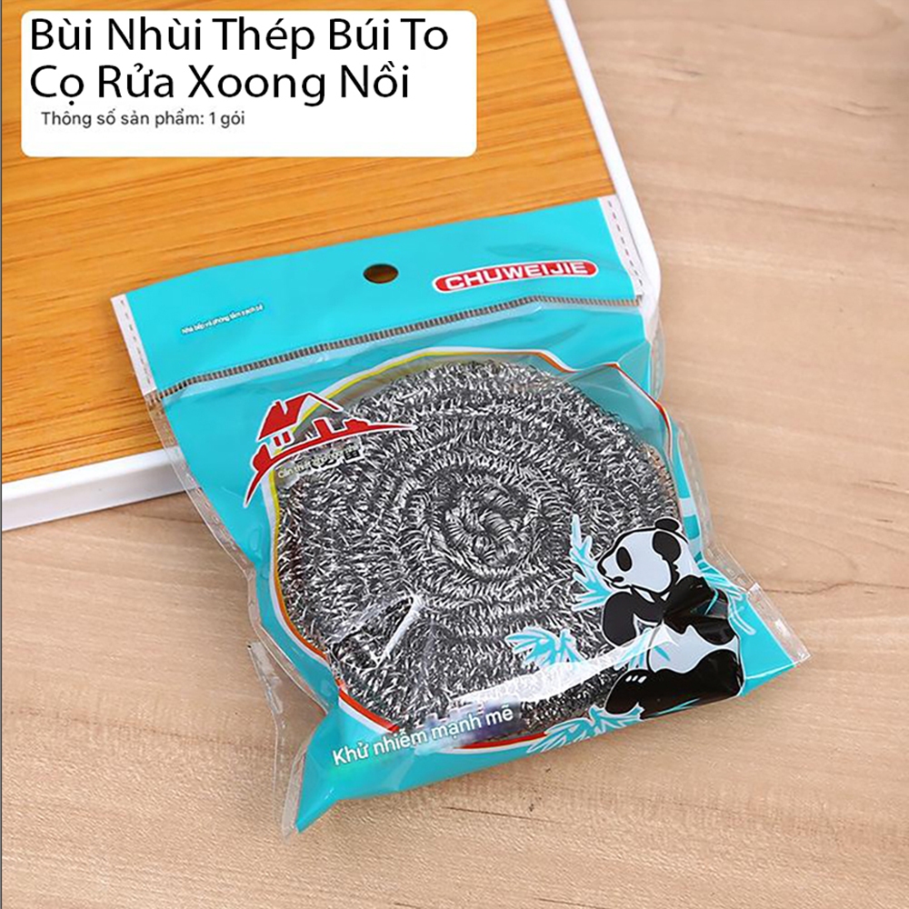 Miếng Bùi Nhùi Thép To Cọ Xoong Nồi Bồn Rửa Bát Đa Năng , Bùi Nhùi Thép Cọ Rửa Búi To Tiện Lợi