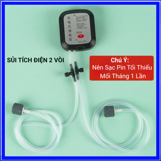 Sủi Oxy Tích Điện Mini QL Loại ( 1 Vòi | 2 Vòi), Thiết Kế Gọn Gàng, Hoạt Động Siêu Êm, Tích Điện Lên Tới 60h