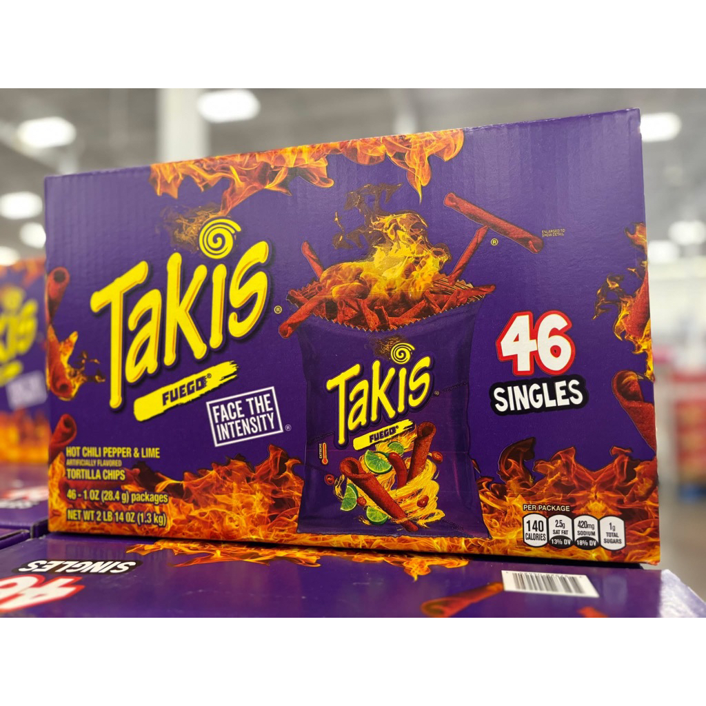 🍟🍋🌶 THÙNG 46 GÓI BÁNH SNACK CHANH ỚT CHUA CAY MỸ TAKIS FUEGO FACE THE INTENSITY HOT CHILI PEPPER & L