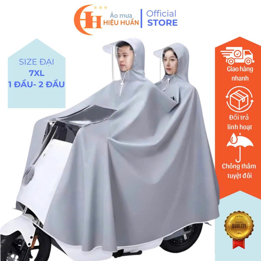 Áo mưa 1 người choàng đại cánh rơi đi xe máy, hàng Việt Nam chất lượng cao siêu to rộng