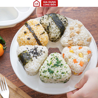 Bộ Khuôn Cơm Tam Giác Bộ 6 Khuôn Làm Cơm Nắm Onigiri, Khuôn Ép Cơm Bento Tạo Hình Dễ Thương Cho Bé Ăn Dặm