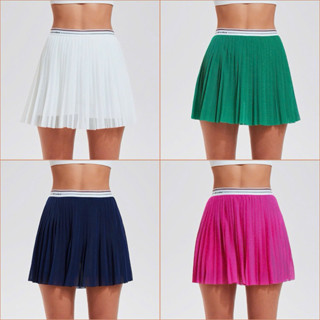 Chân Váy Xếp Li Phối Lưới Cạp Trắng, Váy Thể Thao Tập Pickleball, Tennis, Golf Váy 2 Lớp Hàng QC