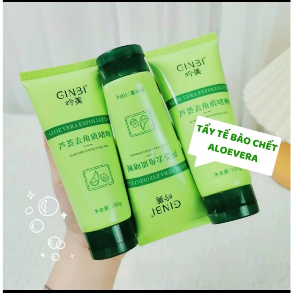 ( COMBO 3 LỌ )Gel Tẩy Da Chết Ginbi 100g Tẩy Tế Bào Chết Mặt chiết xuất Nha Đam làm sạch sâu da sạch mịn tươi sáng