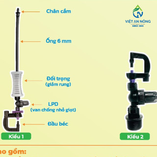 (Combo 5) Béc phun sương tỏa tròn AQ210 Aquamic - VANBTIMAQ210IN