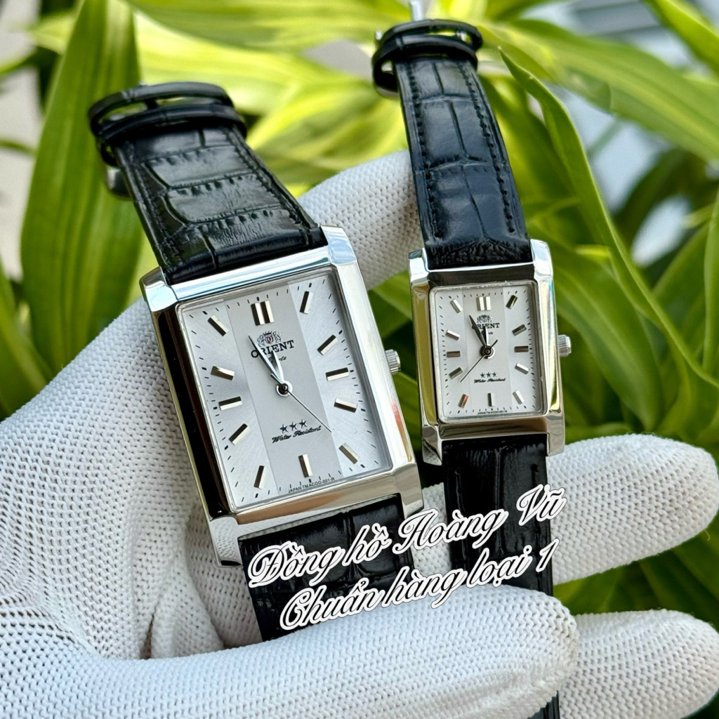 Đồng hồ cặp đôi OR dây da dáng tank đơn giản trẻ trung. Máy Nhật, kính sapphire chống nước tốt