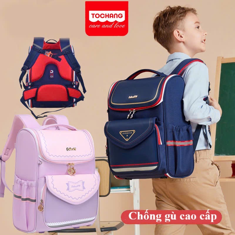 Balo chống gù tiểu học xuất anh cho tiểu học balo Tochang bé trai bé gái cặp đi học chống nước siêu 