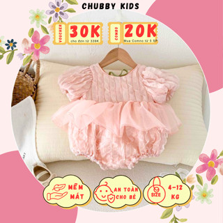 Body Váy Cho Bé Gái Siêu Xinh Mùa Hè- Chất Ren Lá Mềm Mại, Lót Xô Lụa Thấm Hút Tốt Size 4-12kg