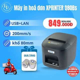 [MẪU MỚI 2025] Máy in bill tính tiền, hoá đơn XPRINTER Q80Bs khổ 80mm kết nối điện thoại có dây, in hoá đơn tính tiền