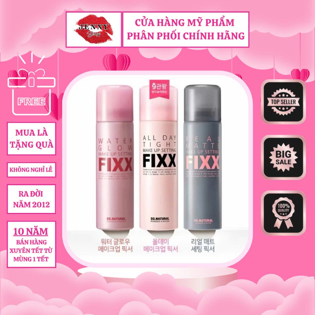 Xịt Khóa Trang Điểm Makeup Siêu Kiềm Dầu Bền Màu So Natural Real Matte Makeup Setting Fixx 75ml 120m