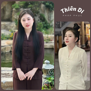 Đồ lam đi chùa nữ la hán Thiên Di pháp phục lễ chua chất đũi mềm nút tàu D46