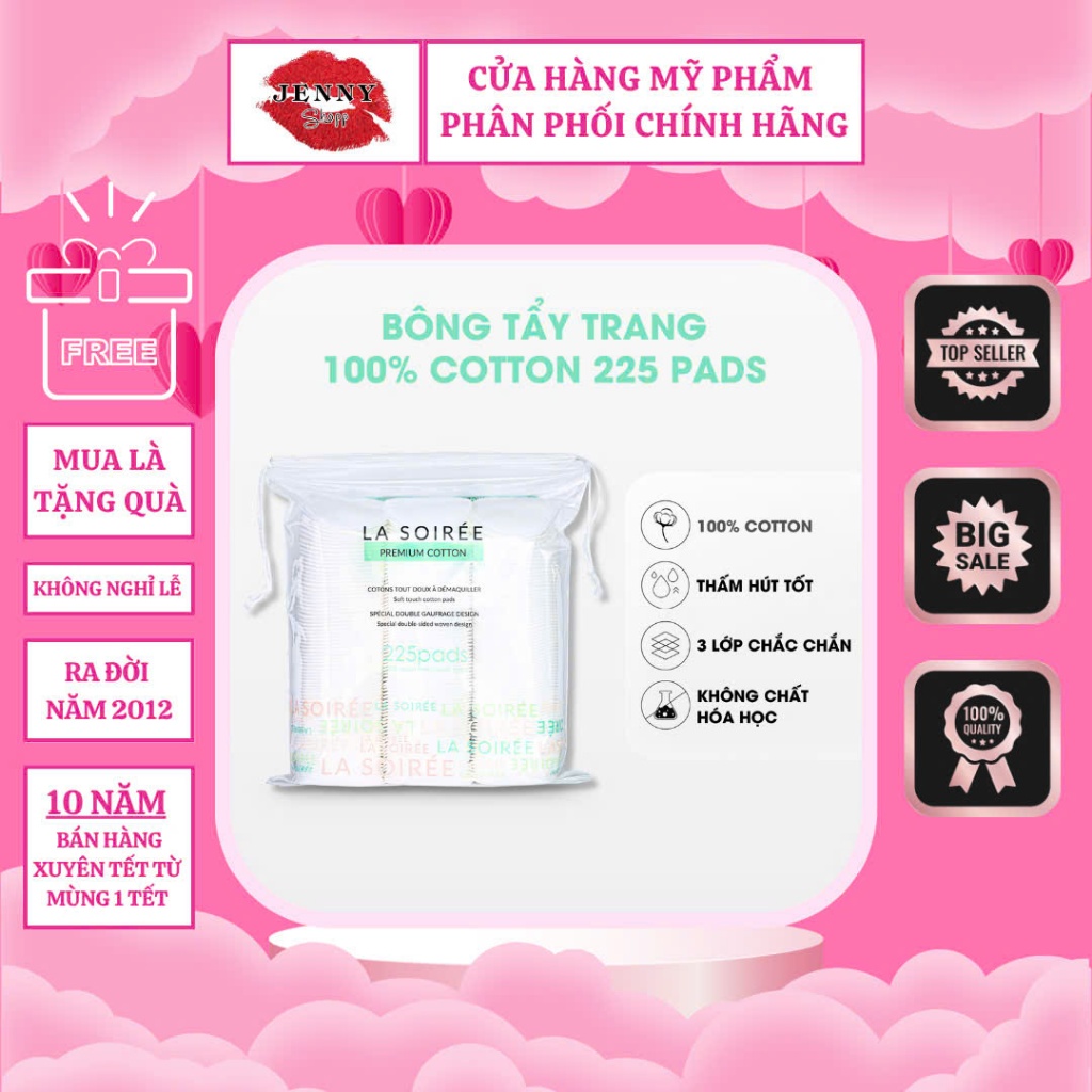 Bông Tẩy Trang LAMER & LA SOIRÉE 100% bông cotton tự nhiên