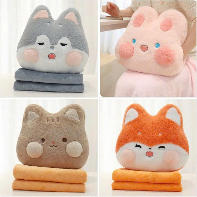 Bộ chăn gối văn phòng méo xám xù mới lạ ngộ nghĩnh cho văn phòng , công nhân,  học sinh viên , tàu x