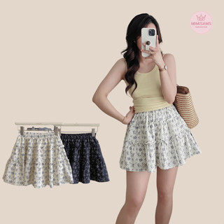 Chân váy ngắn MIMISAMS  xoè hoa nhí 2 tầng dễ thương – vải mềm mịn, phối đồ cực xinh