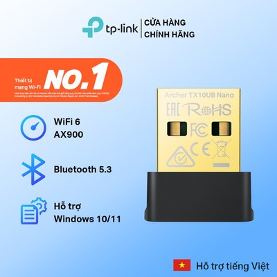 [Hỏa Tốc] USB Wi-Fi & Bluetooth Archer TX10UB Nano Chuẩn Wi-Fi 6 và Bluetooth 5.3 tốc độ AX900