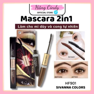  Mascara 2 Đầu Nâu Đen chuốt mi và chuốt lông mày Sivanna HF901 Thailand 