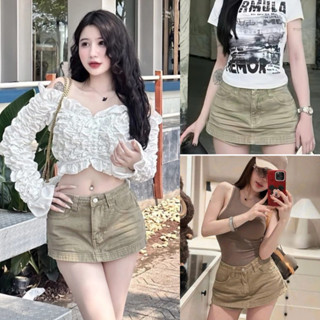 Chân váy Jean chữ A dáng ngắn MIAA màu mới cạp cao có quần bảo hộ hottrend phối đồ siêu đẹp