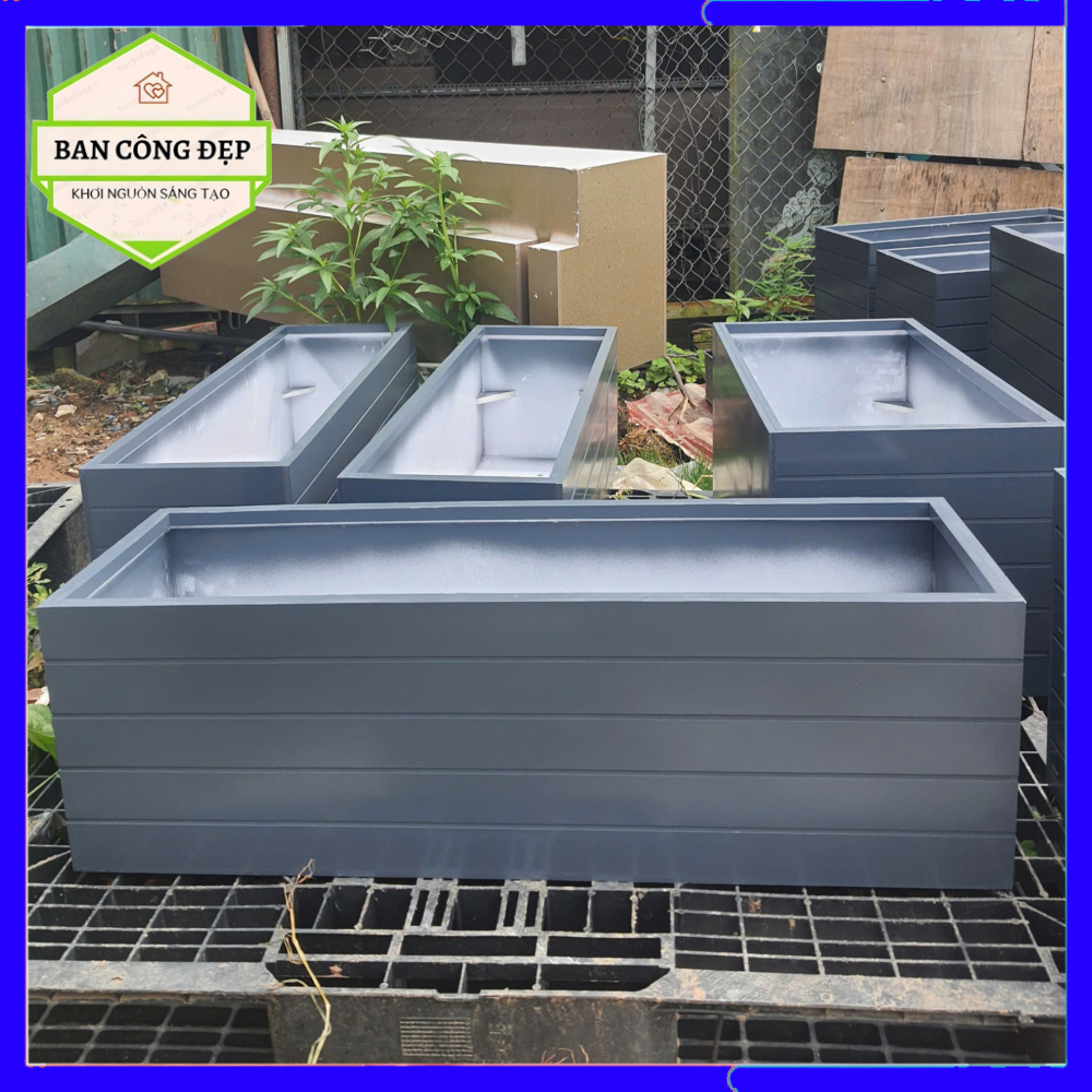 Chậu composite; chậu nhựa composite D80 R30 C30 trồng cây ban công siêu nhẹ, siêu bền