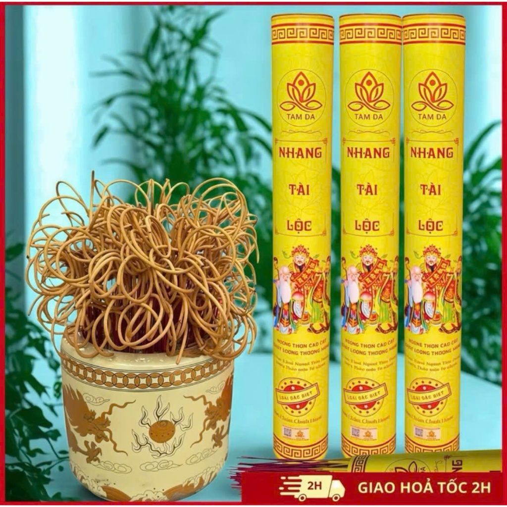 Combo 3 hộp Nhang Hương Cuộn Tàn Vàng Ánh Kim Tài Lộc - Nhang Tam Đa Hộp 100 Nén