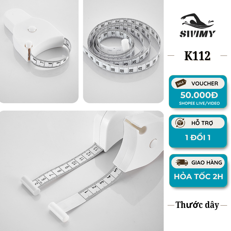 [K112] Thước dây đo vòng eo cơ thể tự động, thước đo mọi vị trí SWIMY