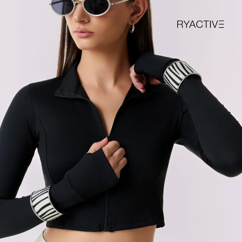 Áo khoác tay dài RYACTIVE - IMPACT ZIPPER JACKET Màu Đen
