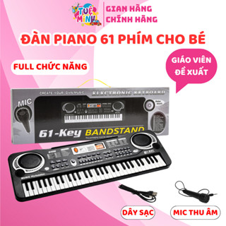 Đàn Piano Cho Bé 61 Phím Kèm Micro, Kết Nối Điện Thoại Và Loa - Đàn Organ Sạc Điện Cho Bé Học Nhạc