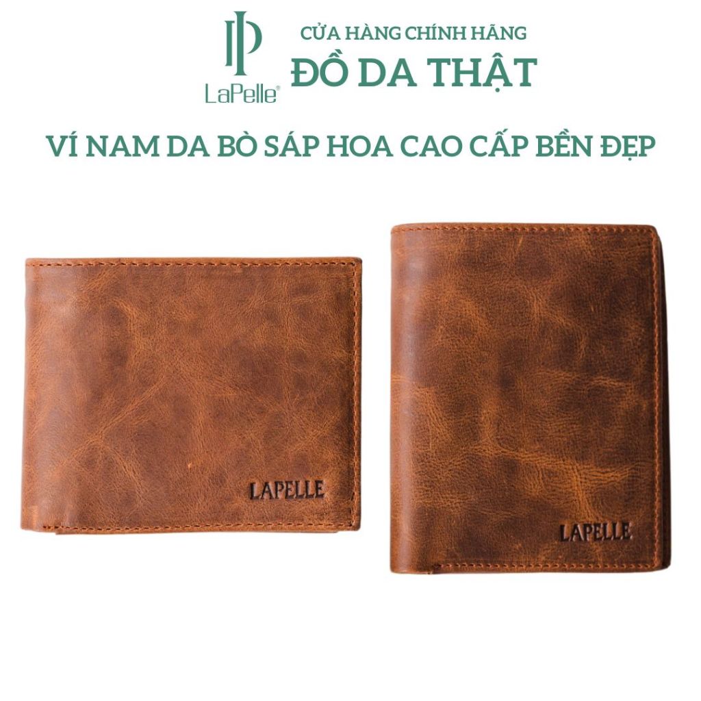 Ví nam da bò sáp, Bóp ví da bò sáp nam La Pelle - Bóp ví nam đứng, ví ngang nam da bò sáp cao cấp sa
