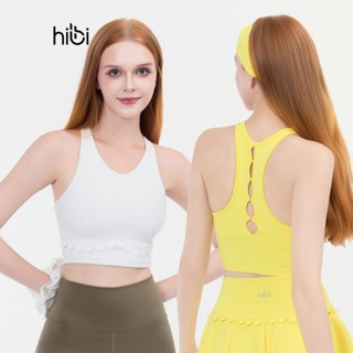 Áo croptop ba lỗ tập Yoga Gym Hibi Sports CR840 Kiểu phối cắt sò, kèm mút ngực, chất vải cao cấp EX-Lu Fabric