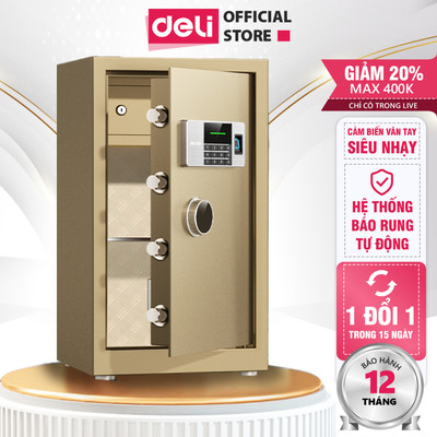 Két Sắt Vân Tay Mẫu Mới DELI Két Sắt Điện Tử Nhiều Phương Thức Mở Khóa Cải Tiến Chốt Cửa An Toàn