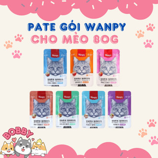 🥝PATE GÓI WANPY cho mèo(80gr) - Hương Vị Gà/Cá Ngừ, Giải Pháp Ăn Ngon Cho Mèo Kén Ăn.