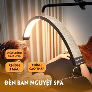  Đèn Cảm Ứng Bán Nguyệt BBC Đèn Nối Mi Spa Chỉnh sáng 3 màu Không Nóng Đính Đá Sang Trọng 