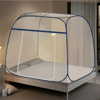 Màn Chụp Tự Bung Đỉnh Vuông Không Chân Viền Phổ Thông Một Cửa Chống Muỗi Gấp Gọn Tiện Dụng