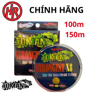 Dây pe TOMAN x8 CHÍNH HÃNG cuộn 150m dù siêu bền câu lure cá lóc cá chẽm câu ngâm , lăng xê