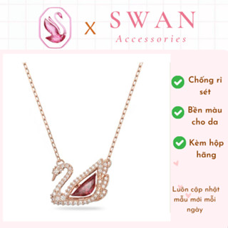 Dây chuyền bạc Swarvoki Dancing Swan Red nữ cao cấp thiên nga, đá nhảy, đính đá