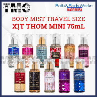   AUTH US  Body Mist Mini Travelsize - Xịt thơm toàn thân Bath And Body Works Hương Nước Hoa Mini 75ml Chính Hãng 