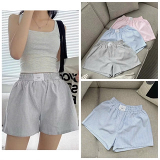 Quần Đùi Nữ Cạp Cao Mặc Ở Nhà Chất Kate Kẻ Sọc Bigsize - Quần Short Nữ Ống Rộng Lưng Cao Cạp Chun Co Dãn