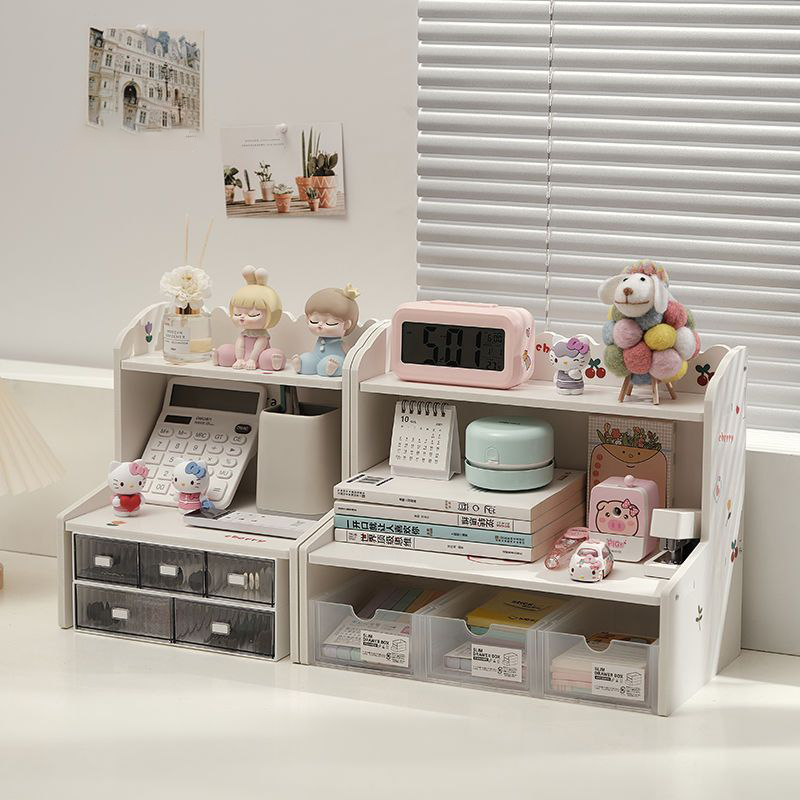 Kệ sách để bàn, kệ mỹ phẩm đa năng mặt gỗ nhựa decor phòng thương hiệu LAROT - IG419