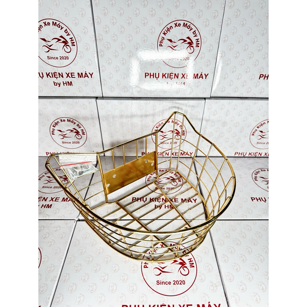 Rổ scoopy - màu vàng gold - kèm pát liền rổ tặng ốc rổ gắn lên xe