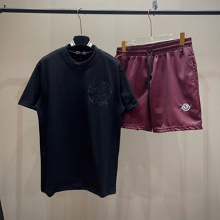 Đồ bộ quần áo nam mùa hè PB cotton thêu logo chiếc mũ ngực và bắp tay phối quần gió basic boy phố BH280P