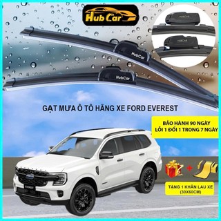 Gạt Mưa Ô Tô Ford Everest Cao Cấp HubCar Thân Mềm Không Xương Gạt Sạch Êm Không Để Lại Vệt Nước