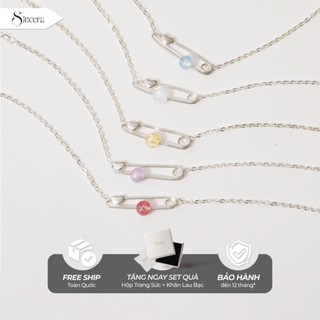 Dây Chuyền/ Vòng Tay Bạc Nữ SINCERA SAFETY PIN - Trang Sức Bạc 925 Cao Cấp - Vòng Phong Thuỷ - Vòng Cổ Nữ Chính Hãng