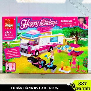 Đồ chơi lắp ráp Xe bán đồ ăn vặt 337 chi tiết - mô hình xe bán hàng cho bé gái - vuadochoiz