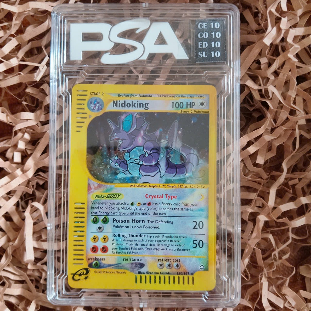 Tranh khung slab Chấm Điểm Aquapolis Holo 150 Nidoking d7 NF4 19 psa