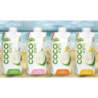  AMMYFOOD - Thùng 12 hộp nước dừa xiêm xanh tươi Cocoxim chuẩn vị Bến Tre  nước dừa xiêm sen 330ml 