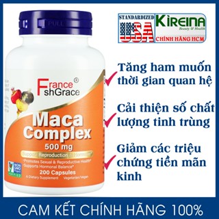 Sâm Maca Complex đỏ đen vàng tăng cường sức khoẻ sinh lý nam nữ 500 mg 200 viên