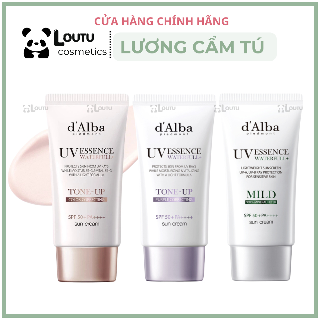   AUTHENTIC-Loutu  Kem Chống Nắng Nâng Tông Da D'Alba Waterfull Tone-up Sun Cream SPF 50+ 50ml 
