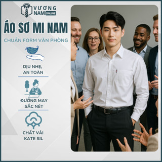 Áo trắng sơ mi nam công sở form rộng hàng may chuẩn đẹp chất kate sil VNO163