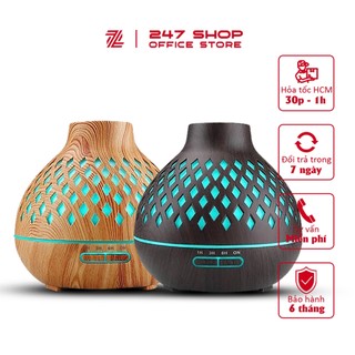  Máy Xông Tinh Dầu Đèn Lồng Dung Tích Lớn 550ml Có tặng Kèm Remote Đèn Led 7 Màu 