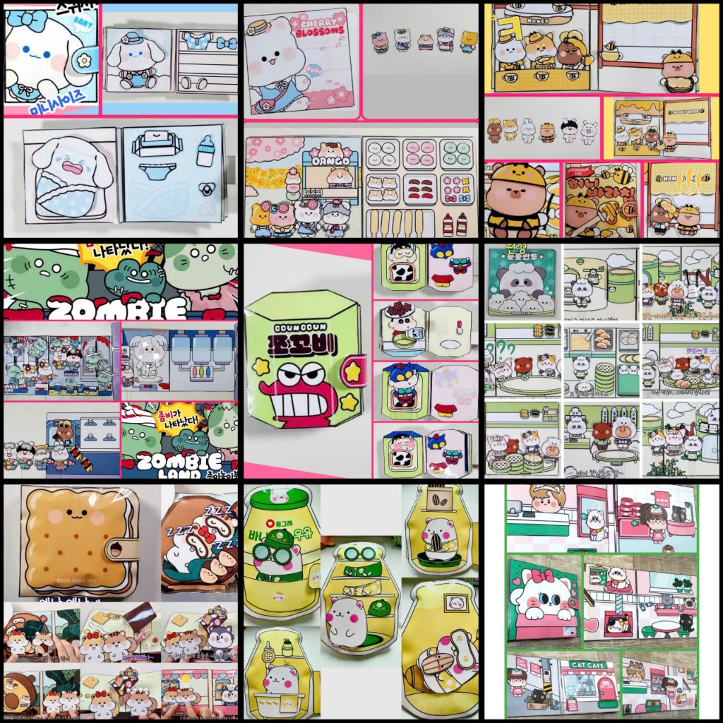 Xoei Paper - Đồ Chơi Sách Giấy capybara - ngôi nhà baby ,shin thay đò, ngôi nhà gà con-  Vui Nhộn di