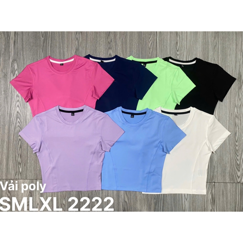 Áo Croptop Thể Thao Nữ MILAVY Cổ Tròn Tay Ngắn