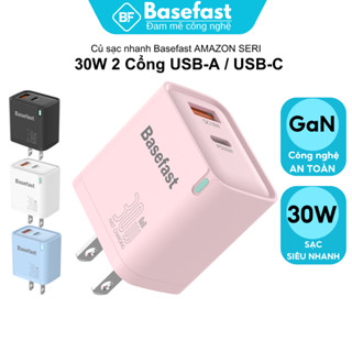 Củ sạc nhanh 30W Basefast Cốc sạc 2 cổng siêu bền có báo đèn dùng cho samsung oppo xiaomi 